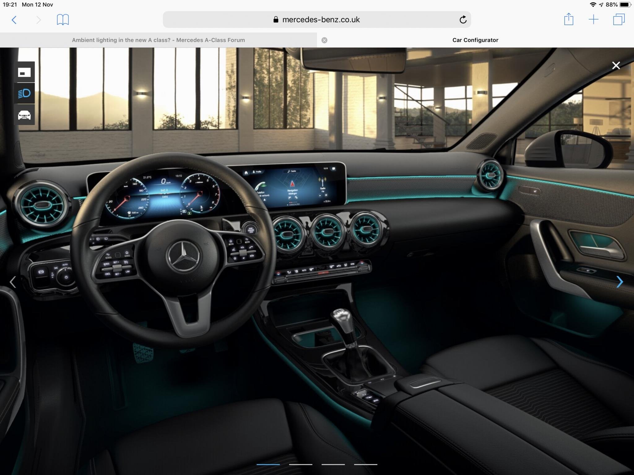 Ambient Lighting In The New A Class Mercedes A Class Forum